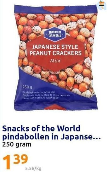 Action Snacks of the world pindabollen in japanse aanbieding
