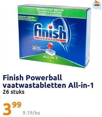 Action Finish powerball vaatwastabletten all-in-1 aanbieding