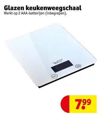 Kruidvat Glazen keukenweegschaal aanbieding