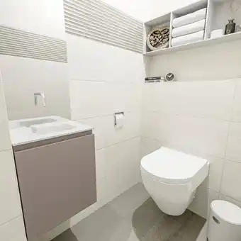 Sawiday MONDIAZ OLAN Toiletmeubel 40x30x40cm met 0 kraangaten 1 lades smoke mat Wastafel Lex midden Solid Surface Wit aanbieding