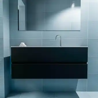 Sawiday MONDIAZ ADA Toiletmeubel 120x30x50cm met 1 kraangaten 2 lades urban mat Wastafel Lex midden Solid Surface Wit aanbieding