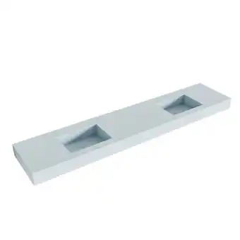 Sawiday Mondiaz EDGE Clay vrijhangende solid surface wastafel 220cm dubbel rand 12cm aanbieding