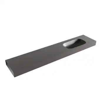 Sawiday Mondiaz STOR SMALL Darkgrey vrijhangende wastafel 220cm rechts rand 12cm aanbieding