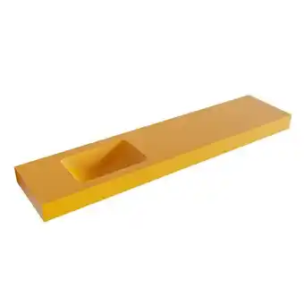 Mondiaz LEAF Ocher vrijhangende wastafel 200cm links rand 12cm