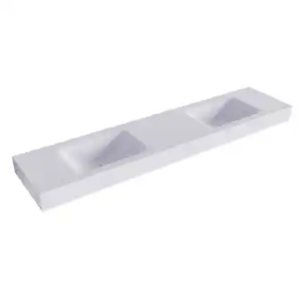 Sawiday Mondiaz CLOUD Cale vrijhangende solid surface wastafel 200cm dubbel rand 12cm aanbieding