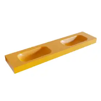 Sawiday Mondiaz BIG SMALL Ocher vrijhangende wastafel 200cm dubbel rand 12cm aanbieding