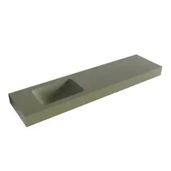 Sawiday Mondiaz LEAF Army vrijhangende wastafel 180cm Positie wasbak links rand 12cm aanbieding