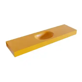 Mondiaz MOON Ocher vrijhangende wastafel 170cm midden rand 12cm
