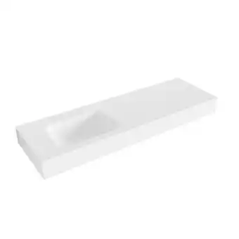 Sawiday Mondiaz GRUNNE Talc vrijhangende wastafel 130cm links rand 12cm aanbieding