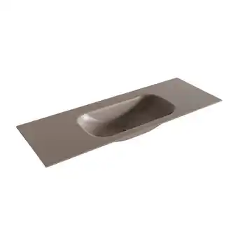 Sawiday Mondiaz BIG small Smoke solid surface inbouw wastafel 130cm midden aanbieding