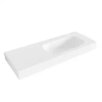 Sawiday Mondiaz STOR SMALL Talc vrijhangende wastafel 120cm rechts rand 12cm aanbieding