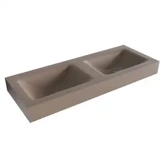 Sawiday Mondiaz CLOUD Smoke vrijhangende solid surface wastafel 120cm dubbel rand 12cm aanbieding