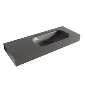 Sawiday Mondiaz BIG SMALL Darkgrey vrijhangende wastafel 120cm rechts rand 12cm aanbieding