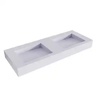 Sawiday Mondiaz AVON Clay vrijhangende solid surface wastafel 120cm dubbel rand 12cm aanbieding