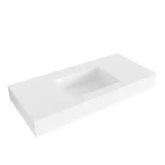Mondiaz EDGE Talc vrijhangende wastafel 100cm midden rand 12cm