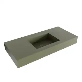 Sawiday Mondiaz EDGE Army vrijhangende wastafel 100cm midden rand 12cm aanbieding