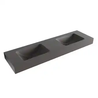 Sawiday Mondiaz LEAF Darkgrey vrijhangende wastafel 160cm dubbel rand 12cm aanbieding