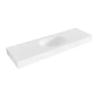 Sawiday Mondiaz MOON Talc vrijhangende wastafel 150cm midden rand 12cm aanbieding