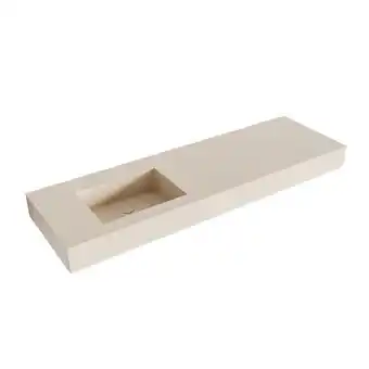 Sawiday Mondiaz EDGE Linen vrijhangende wastafel 150cm links rand 12cm aanbieding