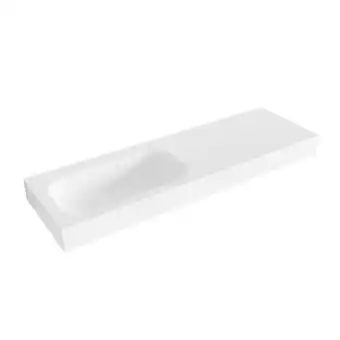 Sawiday Mondiaz BIG SMALL Talc vrijhangende wastafel 150cm links rand 12cm aanbieding