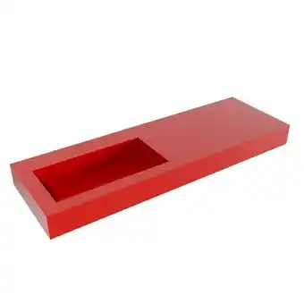 Mondiaz ZINK Fire vrijhangende wastafel 140cm Positie wasbak links rand 12cm