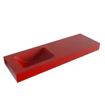 Sawiday Mondiaz LEAF Fire vrijhangende wastafel 140cm Positie wasbak links rand 12cm aanbieding