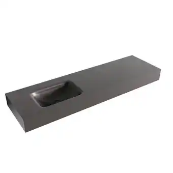 Sawiday Mondiaz GRUNNE Darkgrey vrijhangende wastafel 140cm links rand 12cm aanbieding