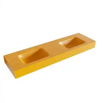 Sawiday Mondiaz GRUNNE Ocher vrijhangende wastafel 140cm dubbel rand 12cm aanbieding