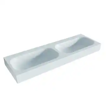 Sawiday Mondiaz BIG SMALL Clay vrijhangende wastafel 140cm dubbel rand 12cm aanbieding