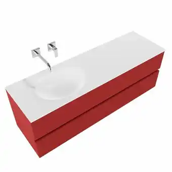 Sawiday MONDIAZ VICA 150cm badmeubel fire 4 lades wastafel moon links zonder kraangat aanbieding