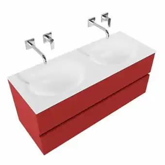 Sawiday MONDIAZ VICA 120cm badmeubel fire 4 lades wastafel moon dubbel zonder kraangat aanbieding