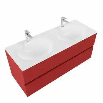 Sawiday MONDIAZ VICA 120cm badmeubel fire 2 lades wastafel moon dubbel met 2 kraangaten aanbieding