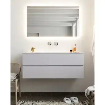 Sawiday MONDIAZ VICA 120cm badmeubel cale 2 lades wastafel moon midden zonder kraangat aanbieding