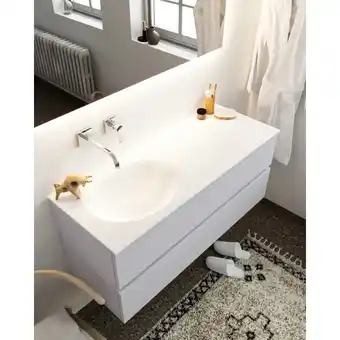 Sawiday MONDIAZ VICA 120cm badmeubel cale 2 lades wastafel moon links zonder kraangat aanbieding