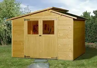Brico Weka tuinhuis 323 GR4 beits 250x299cm aanbieding