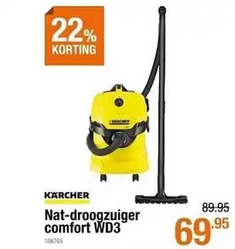 Cevo Kärcher Nat-Droogzuiger Comfort WD3 22% Korting aanbieding
