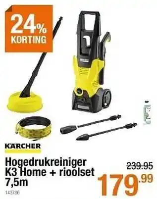 Cevo Kärcher Hogedrukreiniger K3 Home + Rioolset 7,5m 24% Korting aanbieding