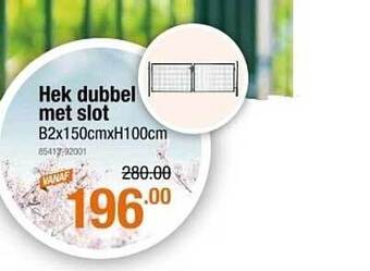 Cevo Hek Dubbel Met Slot B2x150cmxH100cm aanbieding