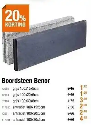 Cevo Boordsteen Benor 20% Korting aanbieding