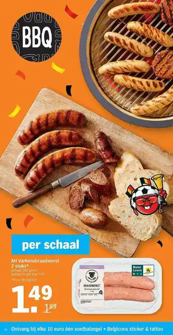 Albert Heijn AH Varkensbraadworst 2 Stuks aanbieding