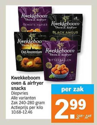 Albert Heijn Kwekkeboom Oven & Airfryer Snacks aanbieding