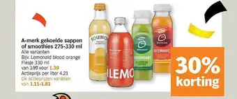 Albert Heijn A-merk Gekoekde Sappen Of Smoothies 275-330 Ml 30% Korting aanbieding