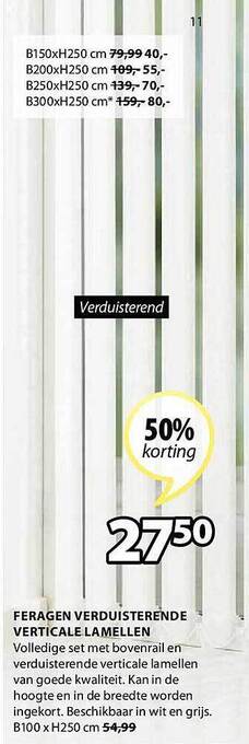 Jysk Feragen Verduisterende Verticale Lamellen aanbieding