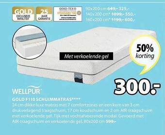 Jysk Gold F110 Schuimmatras aanbieding