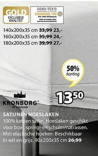 Jysk Satijnen Hoeslaken aanbieding