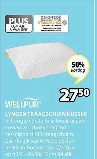 Jysk Lyngen Traagschuimkussen aanbieding