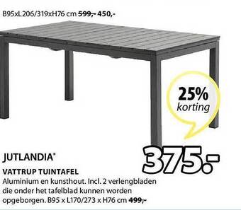 Jysk Vattrup Tuintafel aanbieding