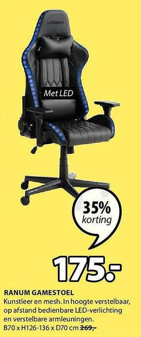 Jysk Ranum Gamestoel aanbieding