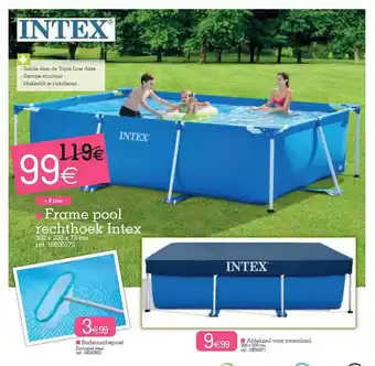 Yess Frame Pool Rechthoek Intex 300x200x75 Cm , Bodemschepnet, Afdekzeil Voor Zwembad aanbieding