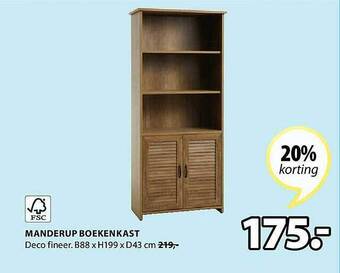 Jysk Manderup Boekenkast aanbieding
